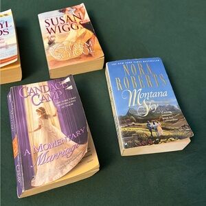 Nora Roberts "Montana Sky" + Assorted Romance Paperbacks - Blue & Purple Covers